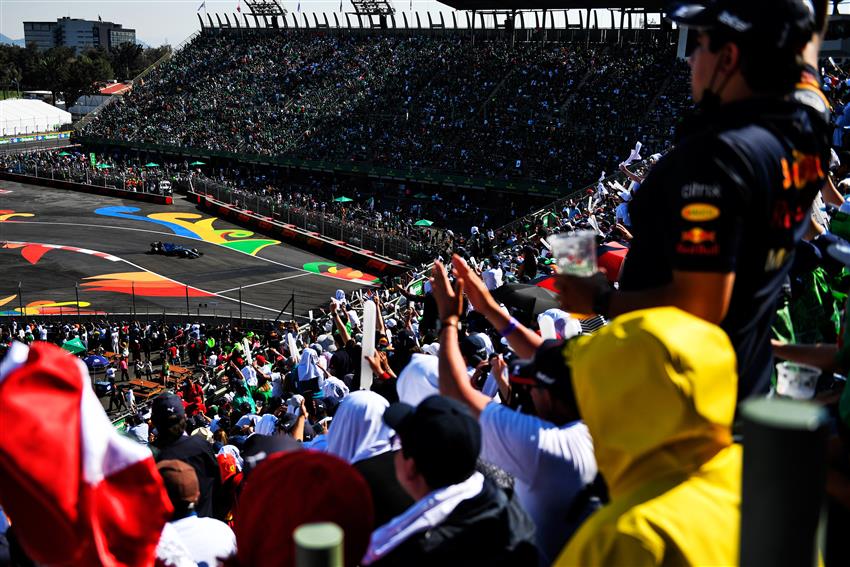 Mexican fans in grandstand